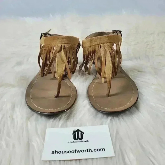 LC Lauren Conrad Boho Fringed Tassel Sandals - 7 - Picture 5 of 8